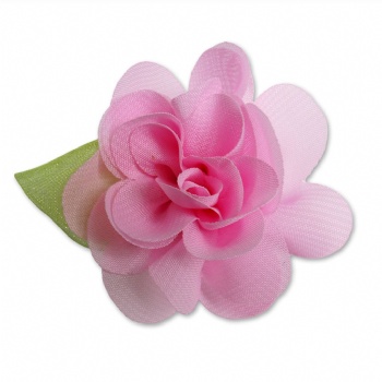  Handmade Green Leaves Chiffon Flower With Magnet Button	