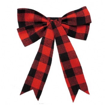  Red Plaid Chrismtas Ribbon Bow	