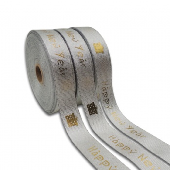  2cm Gold Hot Stamping Printed Metal Silver Ribbon	